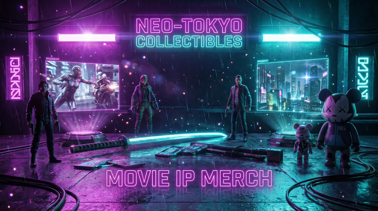 每日大赛官网入口赛博朋克风格影视IP衍生品展示横幅